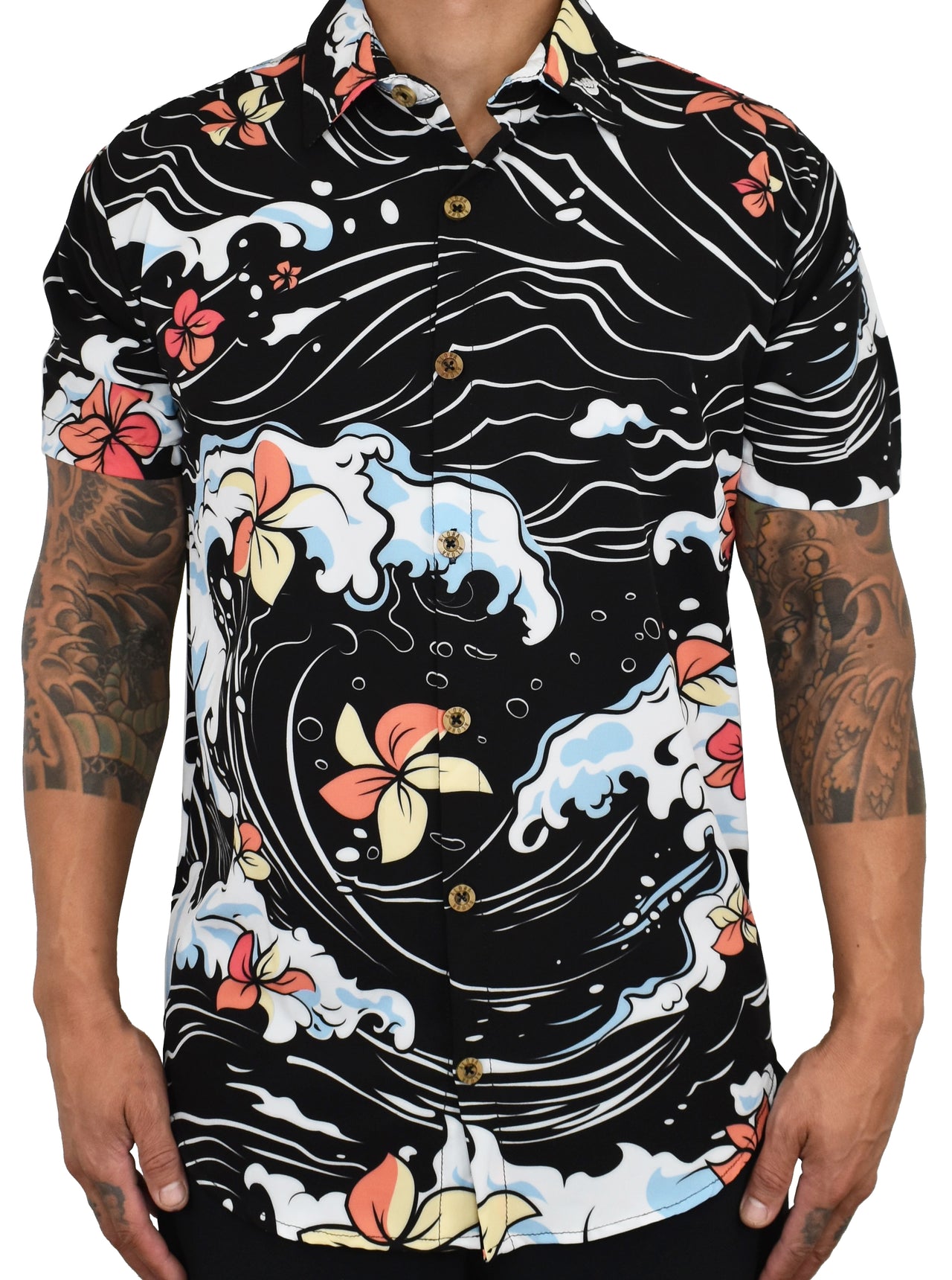 'Big Wave' - Black Pearl ULTRA Aloha (Hawaiian) Shirt