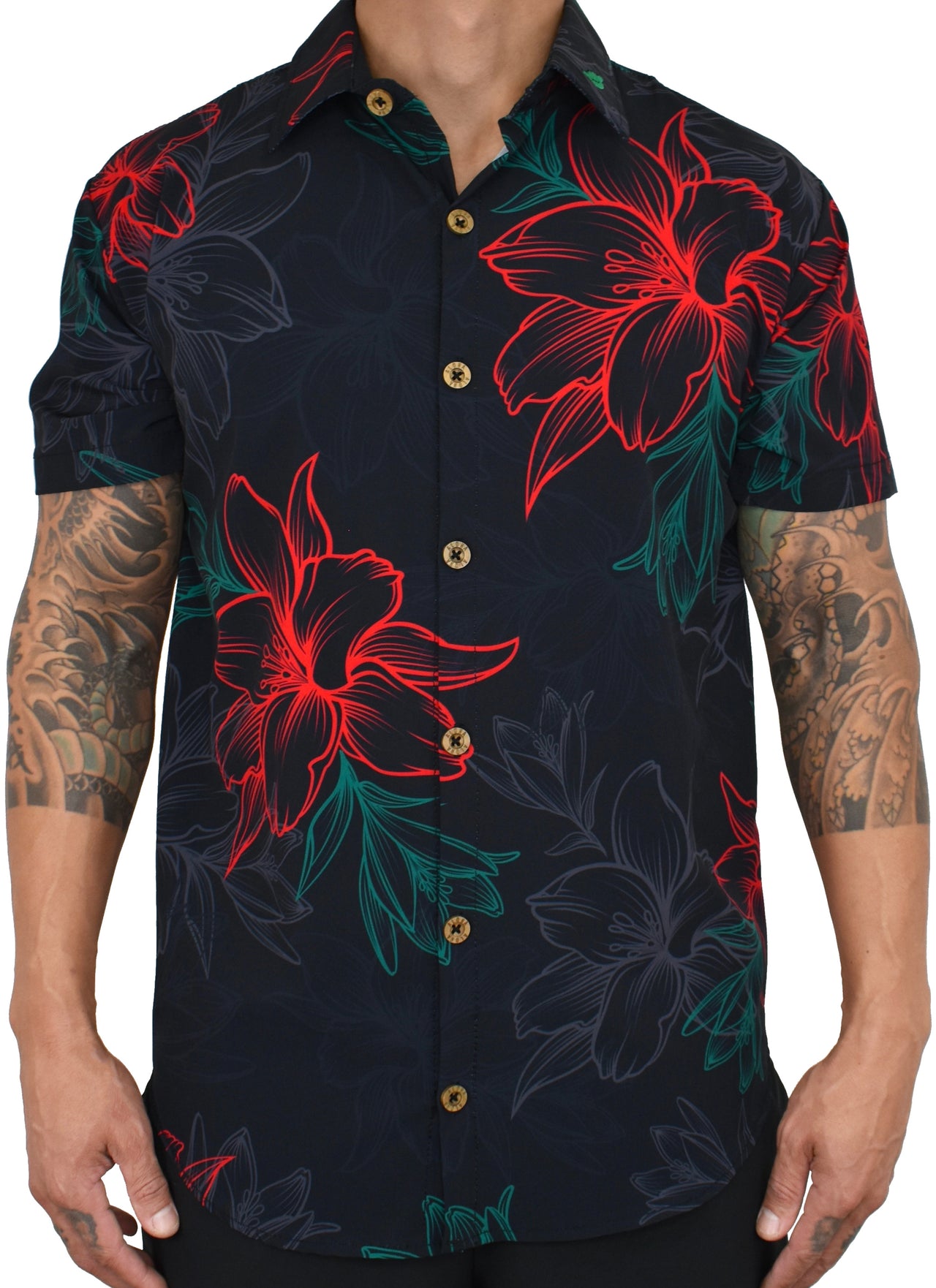 'Electric Holiday Floral' ULTRA Aloha (Hawaiian) Shirt