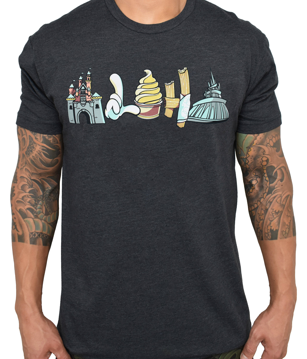 Men's 'Happiest Aloha' Charcoal Tee