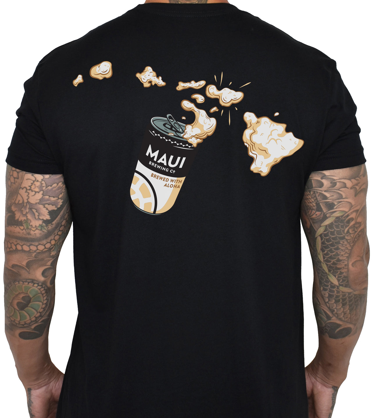 Men's 'Maui Brewing - Brewed with Aloha' Black Tee -  PRE-ORDER. ITEM SHIPS 03.26