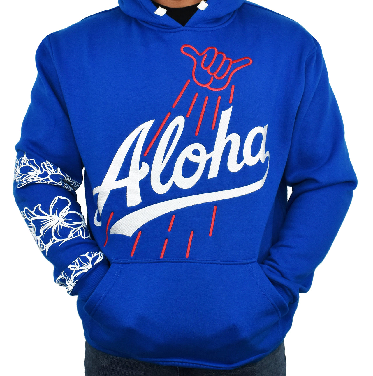 'Aloha Blue' Embroidered Hoodie