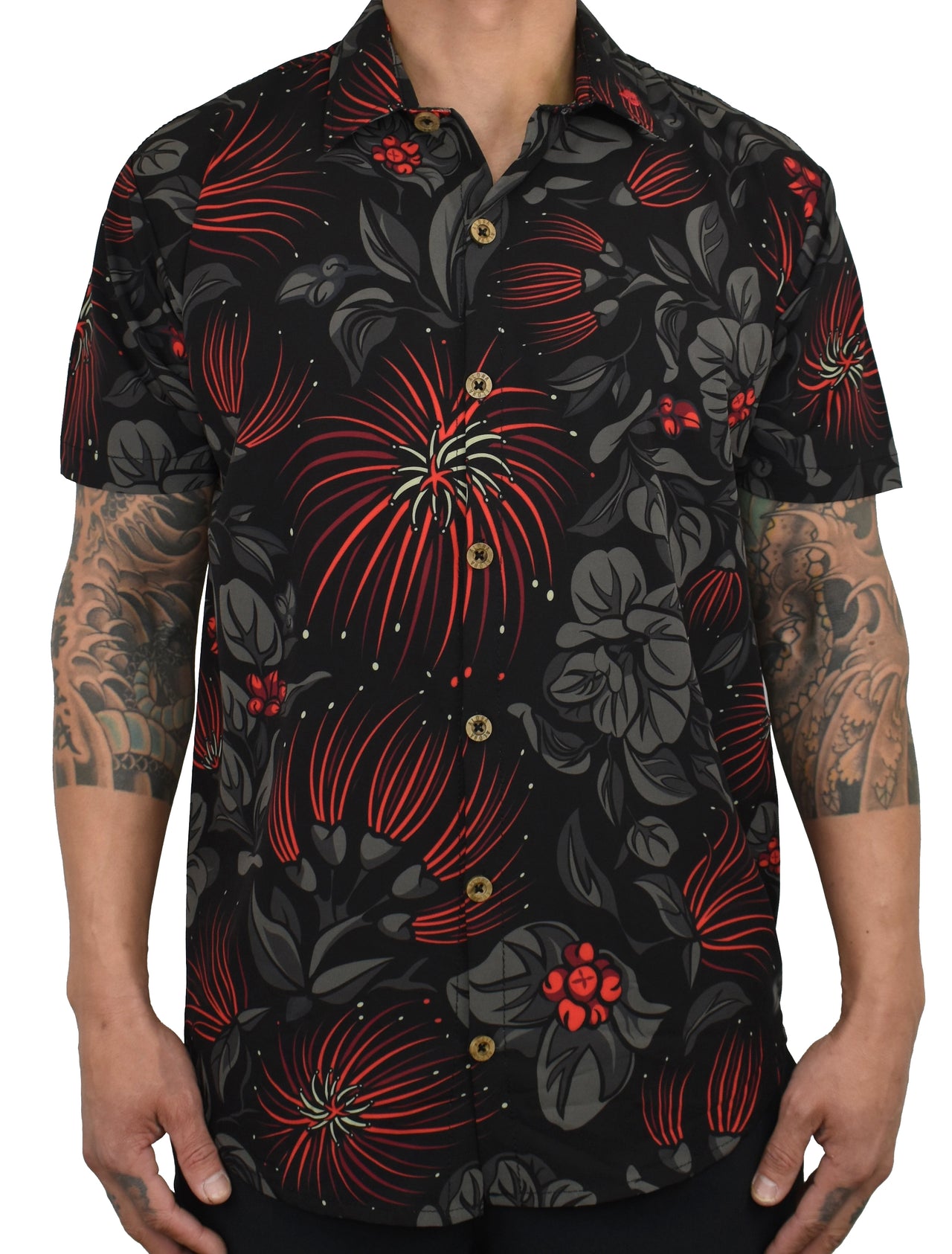 'Big Island ‘ŌHI‘A - Red' ULTRA Aloha (Hawaiian) Shirt