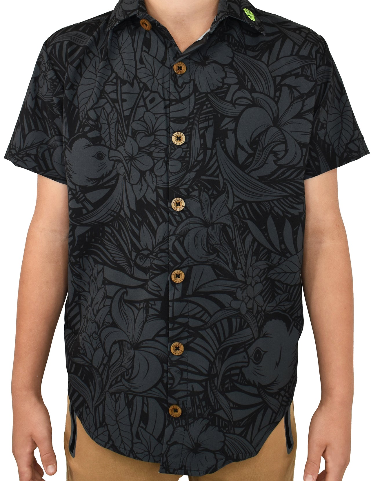 KIDS 'Charcoal Ohana' ULTRA Aloha (Hawaiian) Shirt - FINAL SALE