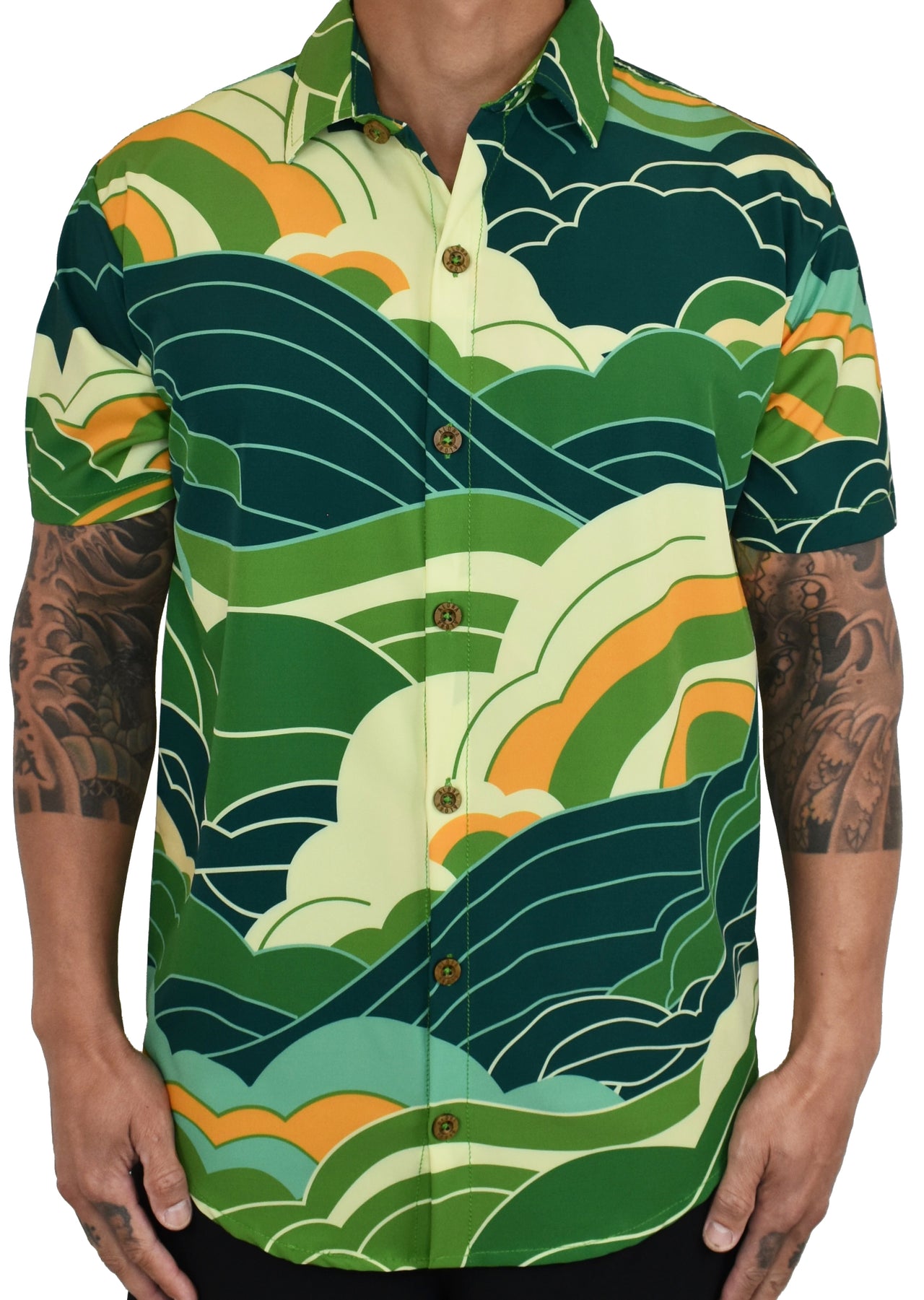 'SunKiss Kiwi' ULTRA Aloha (Hawaiian) Shirt