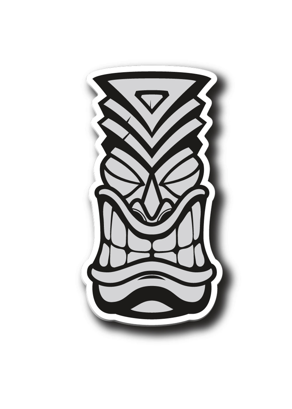 'Grey/Black Tiki' - Sticker