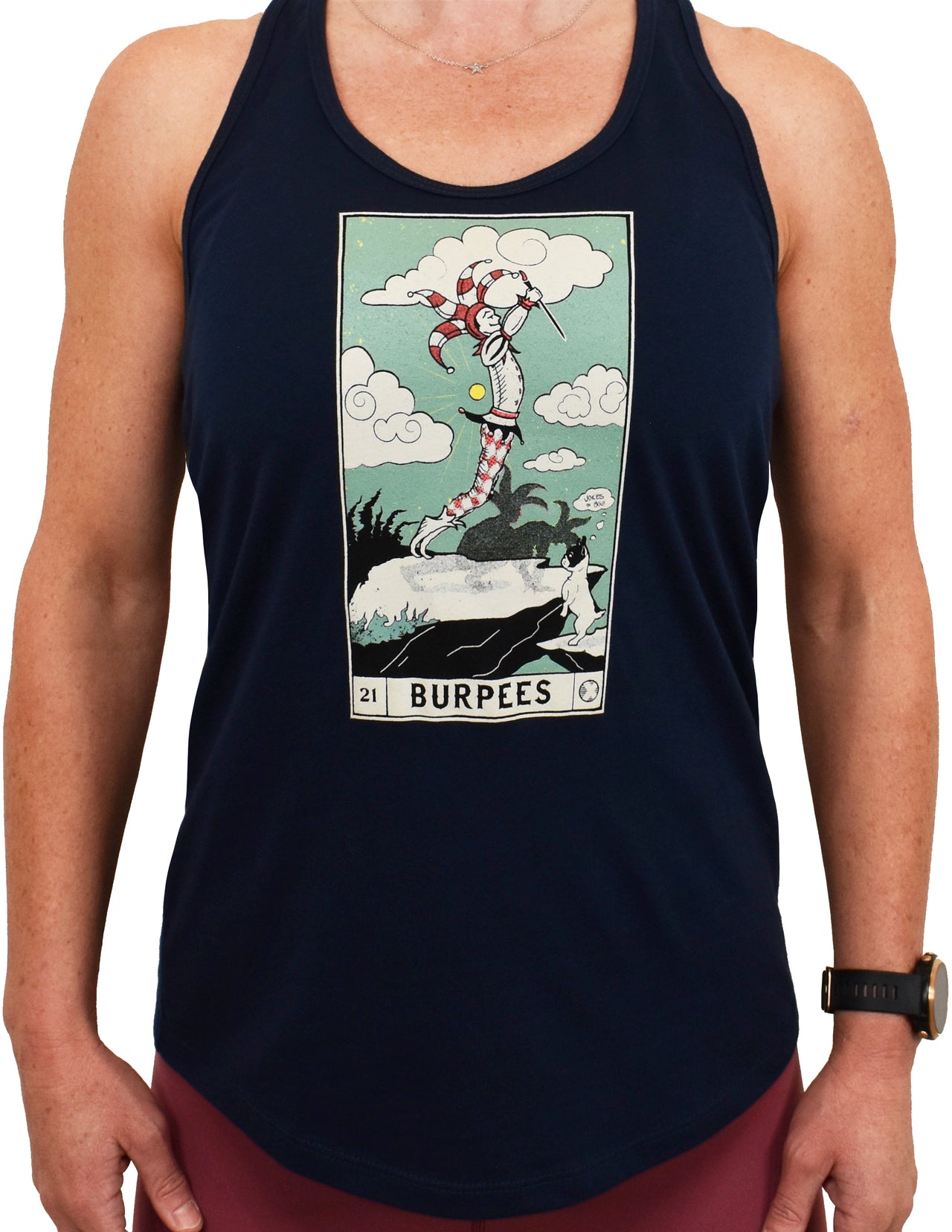 Women's 'BURPEES Tarot Card' Racerback Tank