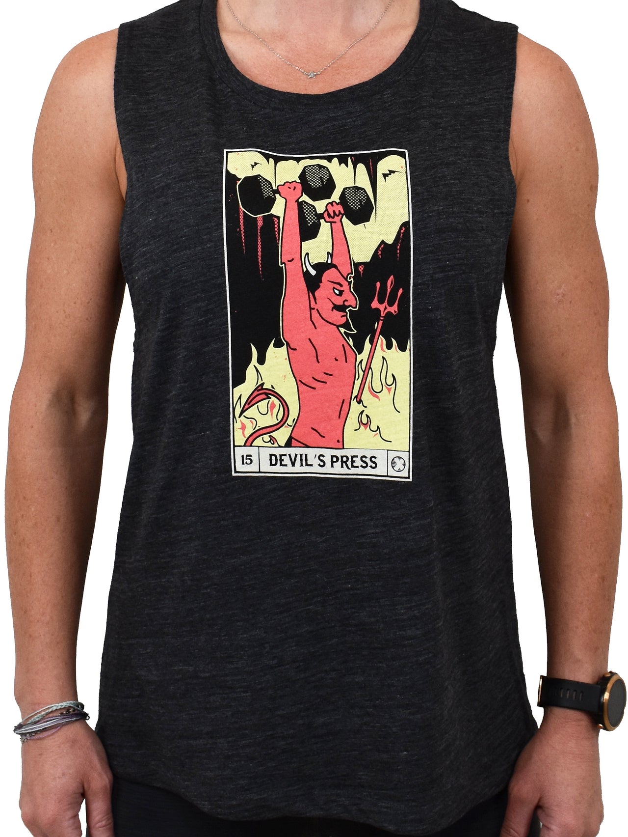 Women's 'DEVIL'S PRESS Tarot Card' Muscle Tank